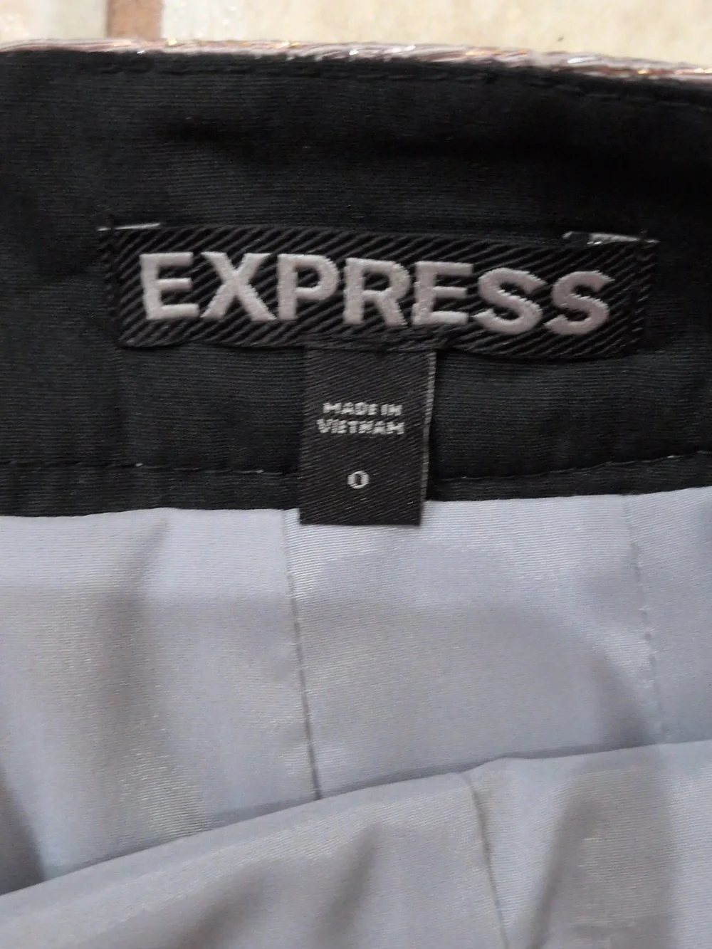 Express Silver Layered Mini Skirt 0
